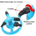 thumbnail image 4 of 360° Rotating Automatic Sprinkler, Lawn Sprinklers, Adjustable 3 Arm Lawn Garden Automatic Sprinkler Irrigation System, 4 of 5