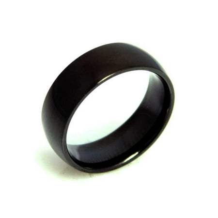 Men Black Plated Stainless Steel Ring -Size 10