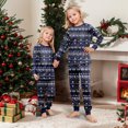 thumbnail image 4 of Yuaguia Christmas Family Matching Pajamas Set, Long Sleeve Tree Snowflake Fair Isle Tops Blue Plaid Pants, Holiday Sleepwear Loungewear Sets for Men Women Kids Baby, 4 of 7