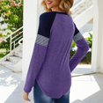 thumbnail image 4 of Qiopertar Mode Femme Décontractée Bloc de Couleur Col Rond Manches Longues Pull Ample Offres de la Semaine Liquidation à Moins de 5$ jusqu'à 90 % de Réduction, 4 of 6