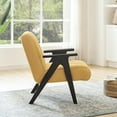thumbnail image 2 of Espresso Rubberwood | Upholstered Comfort in Yellow | Coffee Morning Spot, 2 of 4