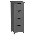 thumbnail image 3 of SuperDeal 4-Drawer Bathroom Storage Cabinet – Freestanding Wood Organizer Waterproof Small Side Cabinet for Home Living Room, Gray, 3 of 16