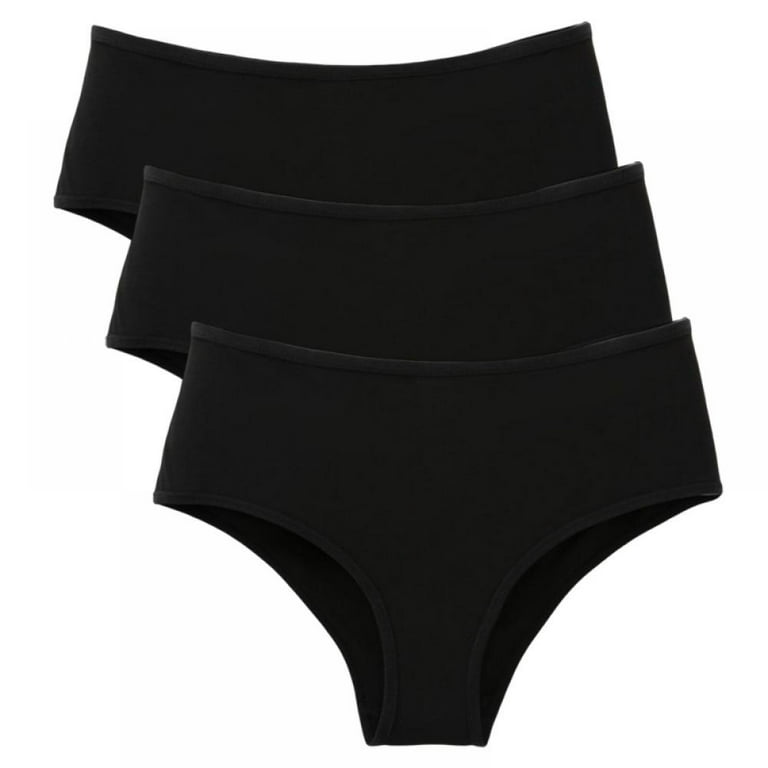 Women's Cotton Stretch Underwear Soft Mid Rise Briefs Underpants 3 Pack 