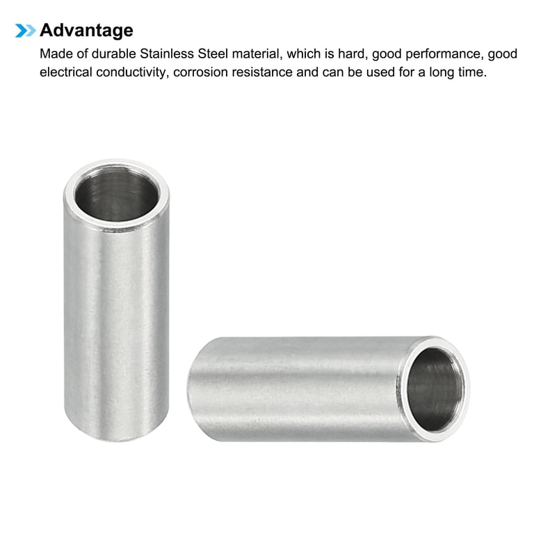 Rondelles Métalliques M6 Inox – 5 Pièces – 6,1mm Intérieur X 8mm Extérieur X 5mm Longueur – Neuf