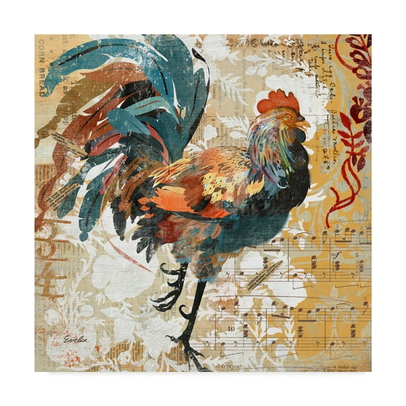 Trademark Fine Art 'Rooster Flair I' Canvas Art by Evelia Designs