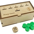 thumbnail image 1 of Penny Game: divertido juego de mesa que funciona con centavos, deshazte de las monedas para ganar, caja de madera para juegos de monedas para 2-6 jugadores, 1 of 5