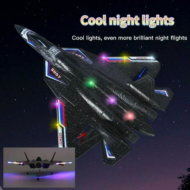 Pack De 4 Aviones Planeadores De Poliestireno EPP Con Luces LED – 44 Cm De Envergadura – Modos De Vuelo Recto Y Rotación – Fáciles De Montar Y Resistentes – Juguete Educativo Para Niños Y Toda La Familia – Regalo Para Cumpleaños Y Navidad