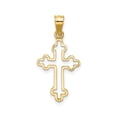 thumbnail image 3 of 14k Yellow Gold Cross Pendant Necklace for Men and Women with Openwork Design and Polished Finish Lightweight Religious Jewelry for Daily Wear and Spiritual Style, 3 of 5