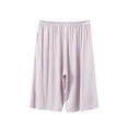 thumbnail image 3 of Busydd Plus Size Pajama Shorts for Men XL-5XL Casual Oversized Sleep Pants Solid Color Elastic Waist Knee Length Shorts Lightweight Comfy Baggy Summer Home Shorts, 3 of 4