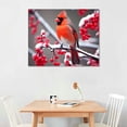 thumbnail image 2 of ONETECH Red Cardinal Canvas Wall Art Bird on Berries Tree Painting Christmas Wall Decor Winter Scene Picture Poster Prints Stretched and Framed Ready to Hang for Kitchen Dining Room, 2 of 4