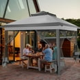 thumbnail image 5 of COBIZI 11x11 Pop Up Gazebo One-Push Canopy Tent,Carpas Para Patio, Outdoor Canopy Shelter with Double Roof Ventiation 121 Square Feet of Shade for Lawn, Garden, Backyard and Deck,Gray (Upgraded 2.0), 5 of 12