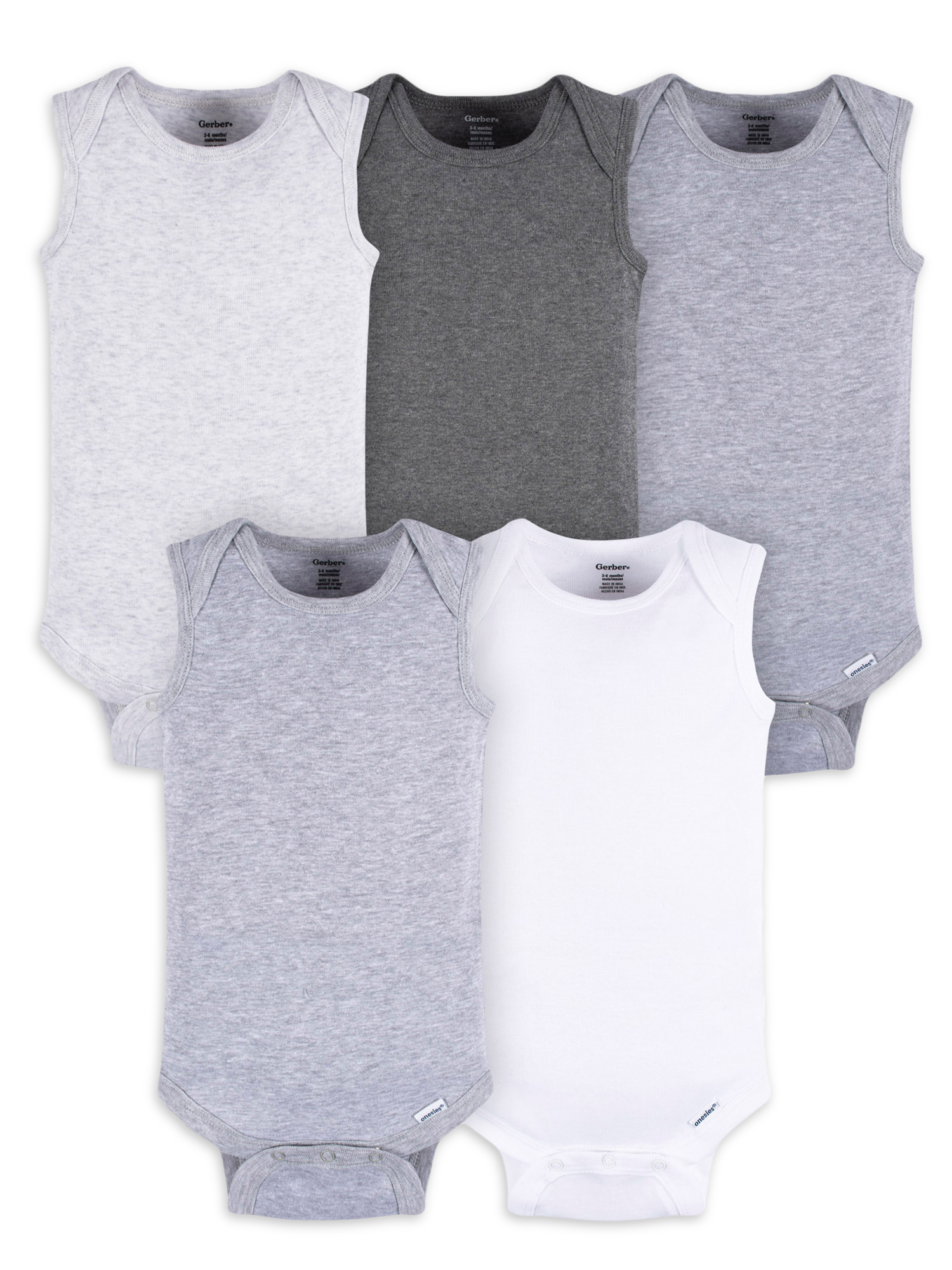 Gerber Baby Sleeveless Bodysuits, 5-Pack photo 1