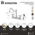 thumbnail image 5 of Kingston KB1758TXBS French Country Two-Handle 4-Hole 8" Centerset Kitchen Faucet with Brass Sprayer in Brushed Nickel, 5 of 5