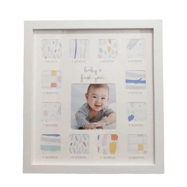 Baby Keepsake Frame 0-12 Months Photo Frame Decor Newborn Frame for Family