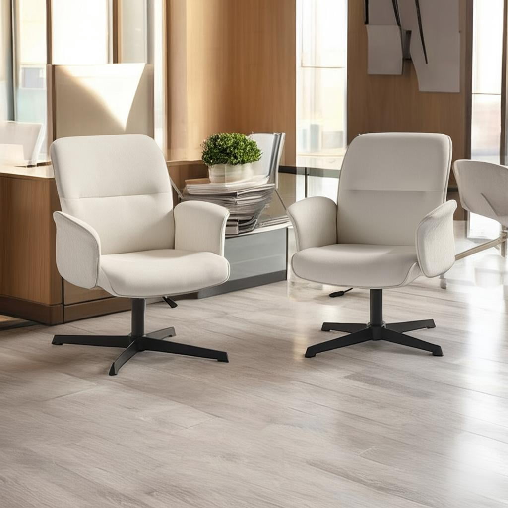 Homy Casa Swivel Reception Guest Chair Set of 2, Adjustable Height Armchair for Conference Waiting Room