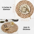 thumbnail image 4 of Manteles individuales redondos IcoSamro, 38 cm, tejido bohemio, marrón, 6 unidades, 4 of 9