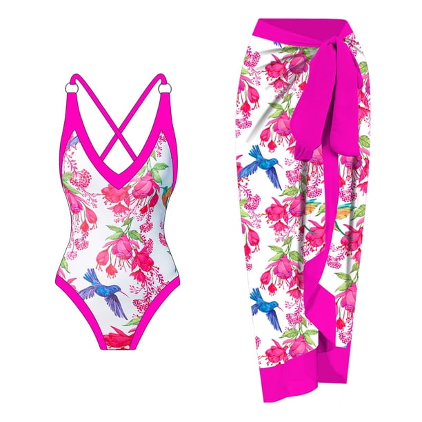 Traje de baño de 2 piezas para mujer, trajes de baño para mujer, traje de baño de una pieza para mujer, bikini, traje de baño con cordones, falda larga, conjunto de dos piezas de gasa para mujer