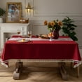 thumbnail image 4 of Enova Home High Quality Washable Cotton Linen tablecloths, Wrinkle Resistant Washable Dining Room Table Cloths for Rectangle Tables 55" x 78", 4 of 4
