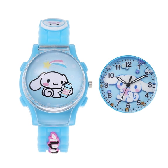 Kulomi CNMR Big-eared Dog My MLD Flip Cover Cartoon Watch Rotating Electronic Quartz Watch