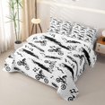 thumbnail image 3 of Manfei Sporty Motorcycle Quilt King,Checkerboard Pattern King Coverlet Set,White,3-Piece, 3 of 7