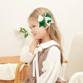 thumbnail image 5 of St Patricks Day Hair Accessories, Green and White Hair Bows for St Patricks Day Outfit, Shamrock Merch Gift, 5 of 6
