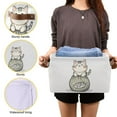 thumbnail image 3 of Yayeee Canvas Storage Basket with Handles for Shelves Fabric Bins Closet Organizer, Green Cute Cat, 3 of 8