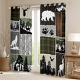thumbnail image 2 of Homewish Wild Deer Bear Blackout Curtains Set of 2 (52x84 Each),Country Farmhouse Lodge Window Curtains,Green Gray Graid Curtains and Drapes For Boys Kids,Luxury Bedroom Decor, 2 of 6