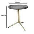 thumbnail image 5 of Round Wooden Side Table with Tripod Base, Large, Gold and Gray- Saltoro Sherpi, 5 of 5