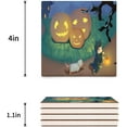 thumbnail image 3 of RYLABLUE Halloween Theme Pumpkin Pattern Set of 6 Coaster for Drinks, Absorbent Ceramic Stone Coasters Cup Mat with Cork Base for Home Kitchen Room Coffee Table Bar Decor, 3 of 4