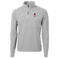 thumbnail image 2 of Men's Cutter & Buck  Gray Louisville Cardinals Alumni Logo Adapt Eco Knit Hybrid Recycled Quarter-Zip Pullover Top, 2 of 3