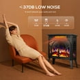 thumbnail image 5 of Auseo Electric Fireplace Heater 25’’ with 3D Realistic Flame Effect, Freestanding Fireplace with Remote Control, Timer, Different Flame Color,2 Heating Modes 500W/1500W, Room, Black, 5 of 6
