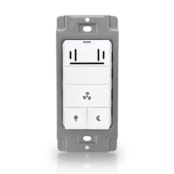 Akicon Humidity Sensor Switch for Bathroom Exhaust Fan, Ventilation fan, LED Light, Night Light, Air Moisture Control, Timer Switch for Bathroom Fan, UL Listed, White