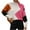 Hot Pink, variant on Fesfesfes Women Sweaters Long Sleeves Round Neck Color Matching Loose Tops Blouse Knitted Sweater Plus Size $10