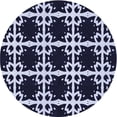 thumbnail image 1 of Ahgly Company Machine Washable Indoor Round Transitional Night Blue Area Rugs, 4' Round, 1 of 7