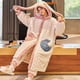 thumbnail image 5 of Pijamas gruesos de Invierno para mujer, ropa de dormir de dibujos animados, conjunto de Bata y pantalones de tejido Jacquard, bata de baño para el hogar, conjuntos de PJ de franela Kawaii, 2024, 5 of 5