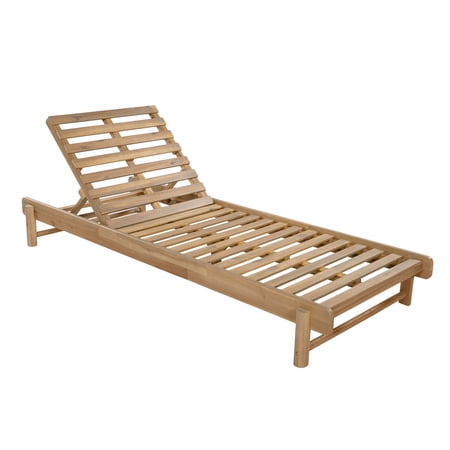 Christopher Knight Home Outdoor Chaise Lounge Frame with 3-Position Adjustable Backrest, Light Teak