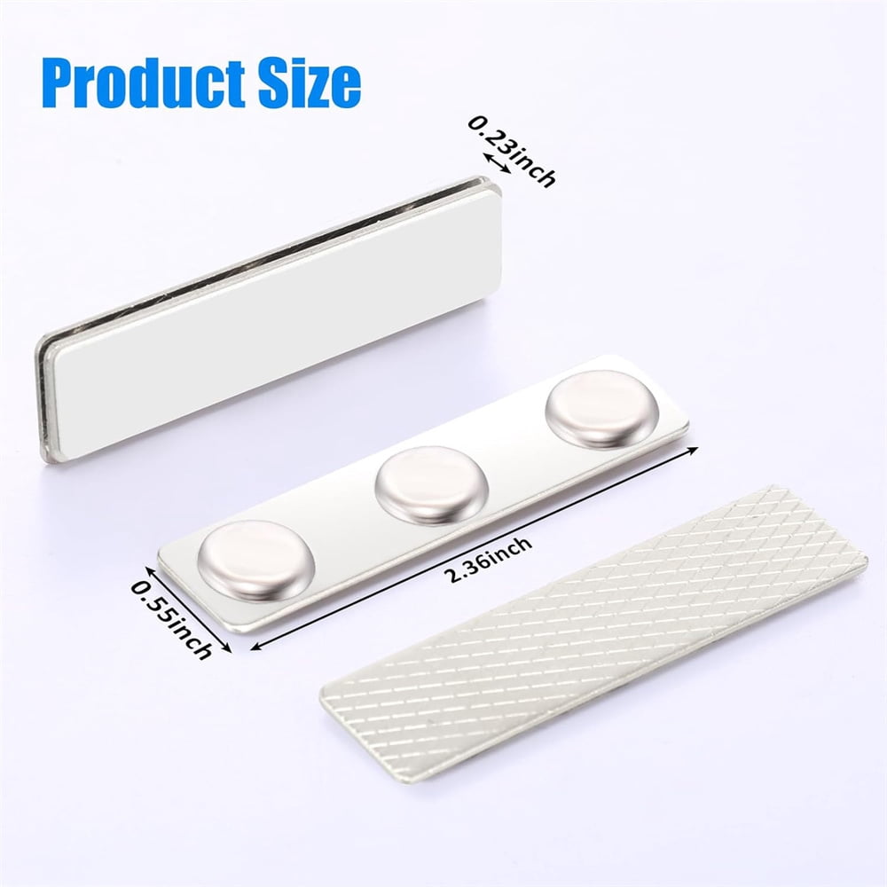 Heyingu 10 Pairs Name Badge Magnets Magnetic Picture Hanger for Wall Name Tags/ID Badge Magnets with Adhesive on Front Plate for Secure and Professional Wear