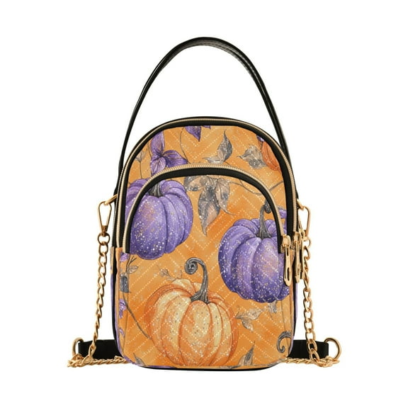 Cross Body Fashion Shoulder Waist Purse Bags Vibrant Pumpkin Patch Delight Pocket Handbags