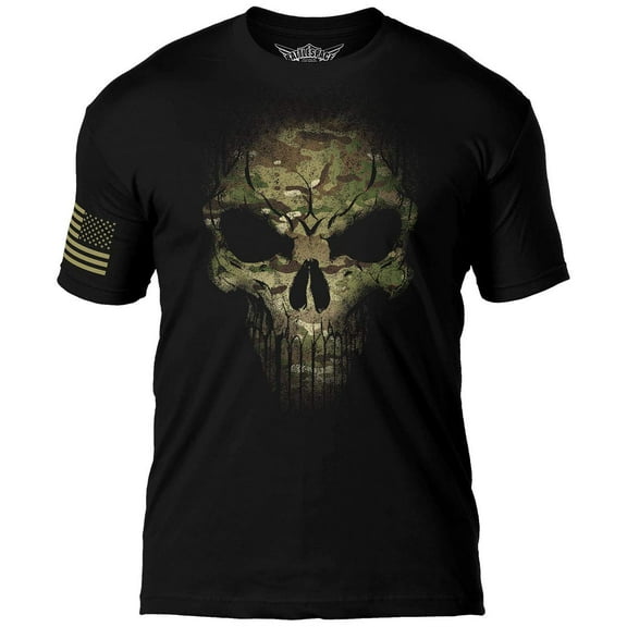 7.62 Design Camouflage Skull Black Men's T-Shirt Large