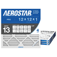 thumbnail image 2 of Aerostar 12x12x1 MERV 13 Air Filter, Pleated AC Furnace HVAC, Smoke Bacteria Allergy, 4 Pack, 2 of 8