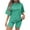 Green, variant on Giftesty Two Piece Outfits Women,Women Fashion Casual Summer Printing Short Sleeve O-Neck Top And Shorts Set