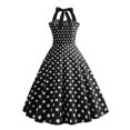 thumbnail image 4 of RXIRUCGD Robe de Femmes, Mode Femmes Vintage Impression Licol Sans Manches Soirée Parti Bal Bal Bal Robe, 4 of 7