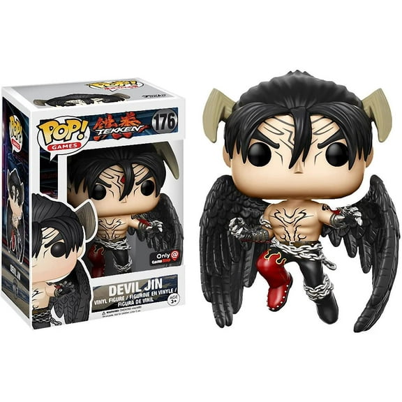 Funko Devil Jin (GameStop Exclusive): Tekken x POP! Games Vinyl Figure & 1 POP! Compatible PET Plastic Graphical Protector Bundle [#176 / 12849 - B]