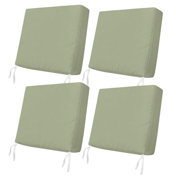 Outdoor Patio Cushion Covers 4 Pack Sage Green Patio Chair Cushion Covers with Ties and Zipper Spring Green Solid Color Waterproof Outdoor Seat Cushion Covers for Patio Furniture 22"x22"