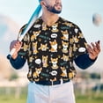thumbnail image 5 of Lsque Cute Dogs Corgi Pattern Mens Polo Golf Shirts Funny Graphics Shorts Sleeve Button Shirts Baseball T-shirt-Large, 5 of 7
