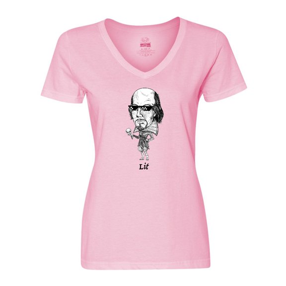 Inktastic Lit Shakespeare bobble Women's V-Neck T-Shirt