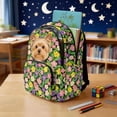 thumbnail image 3 of Garronmavis Dark Green Mixed Wildflower Yorkshire Terrier Backpack Bundle, 17 Inch Pet Dog Casual Girls School Bookbag Including Lunch Bag, Stationery Pouch and Water Bottle Carrier, 3 of 8
