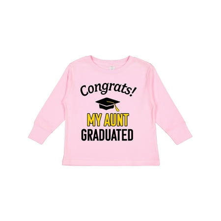 

Inktastic Congrats! My Aunt Graduated with Cap Gift Toddler Boy or Toddler Girl Long Sleeve T-Shirt