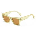 thumbnail image 2 of XASZHN Unisex Retro Fashion Street Shot Sunglasses PC Frame Square Rice Stud Design Yellow_003 One Size, 2 of 3