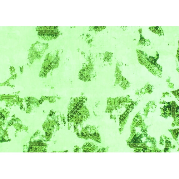 Ahgly Company Indoor Rectangle Abstract Green Modern Area Rugs, 5' x 7'